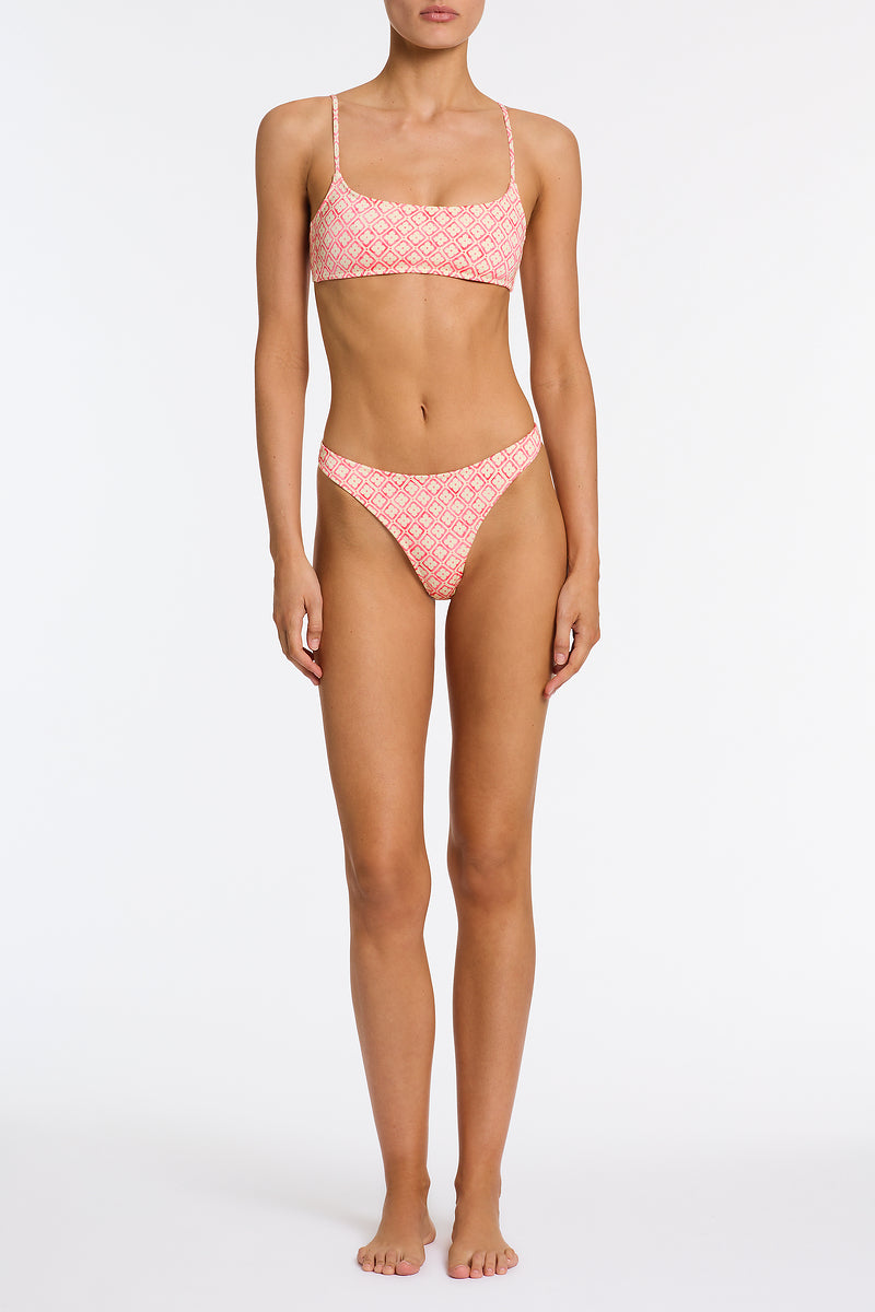 MICA - PORTE Pink Geometric Crop Bikini Set - Image 2
