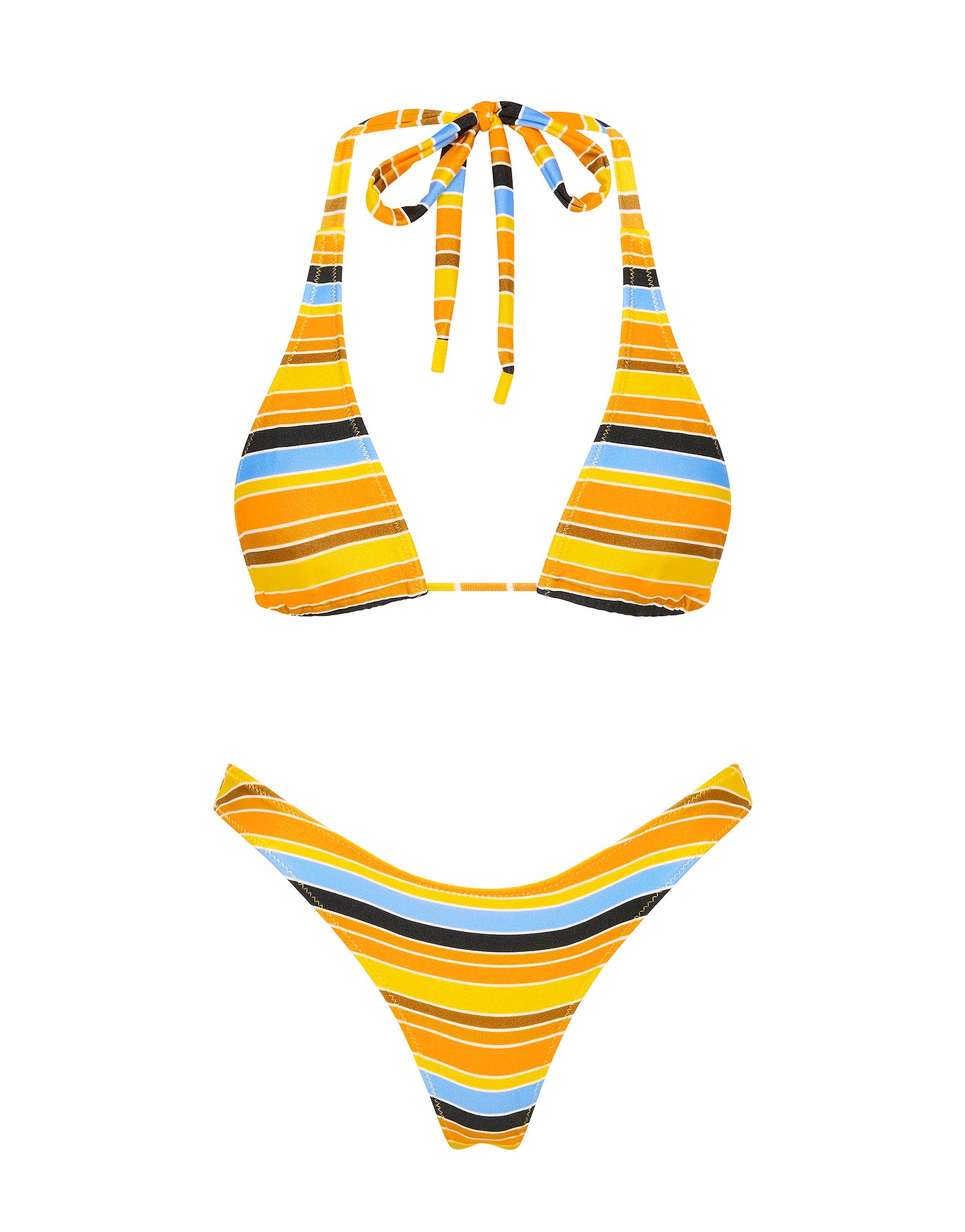 DARA - TORE Stripe Triangle Bikini Set - Image 6
