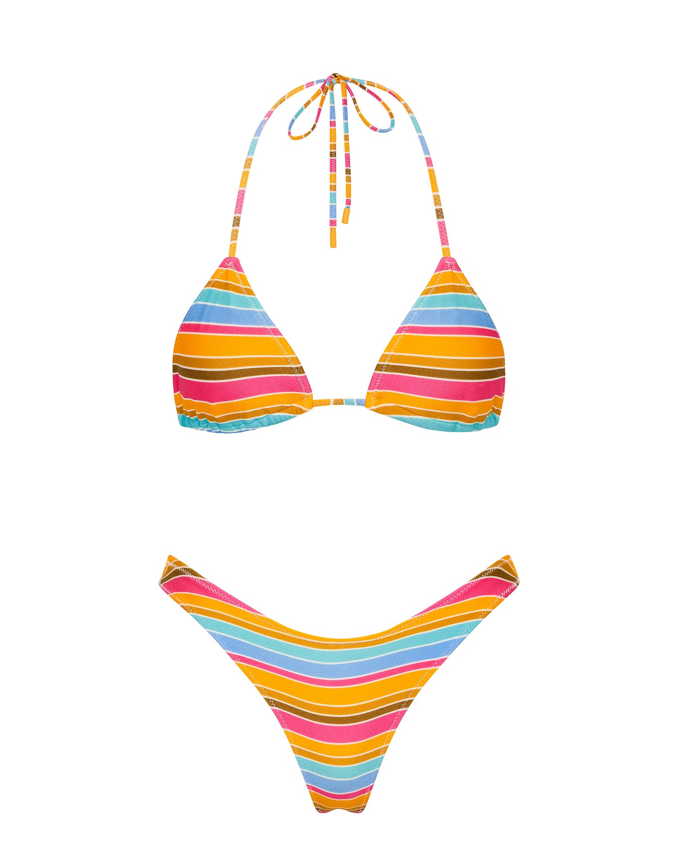 VINCA - MELON STRIPE Triangle Bikini Set - Image 6