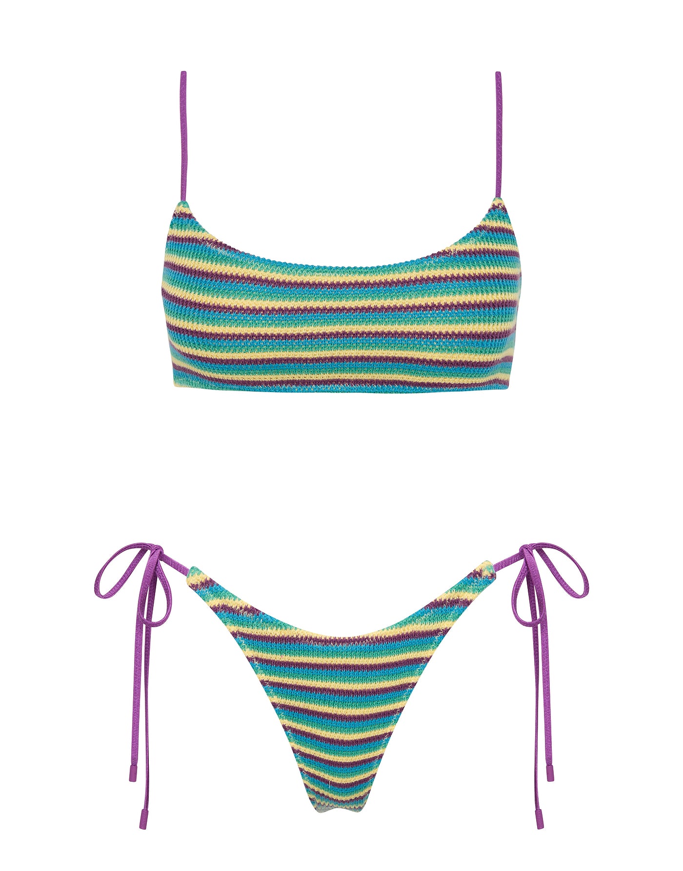 MICA - ORCHID CROCHET STRIPE Scoop Bikini Set - Image 7