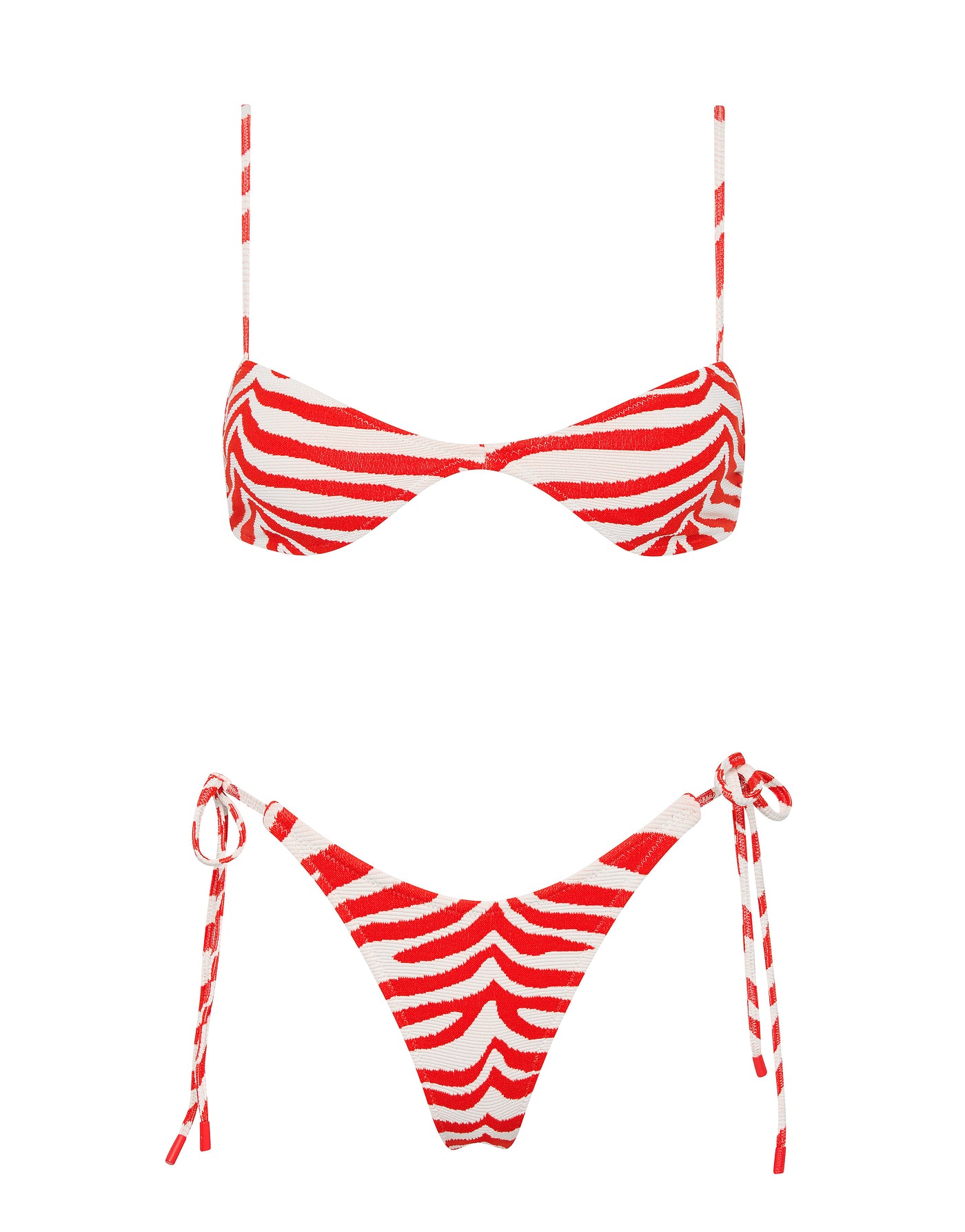 ESTE - CHERRY ZEBRA SPLASH Scoop Crop Bikini Set - Image 9